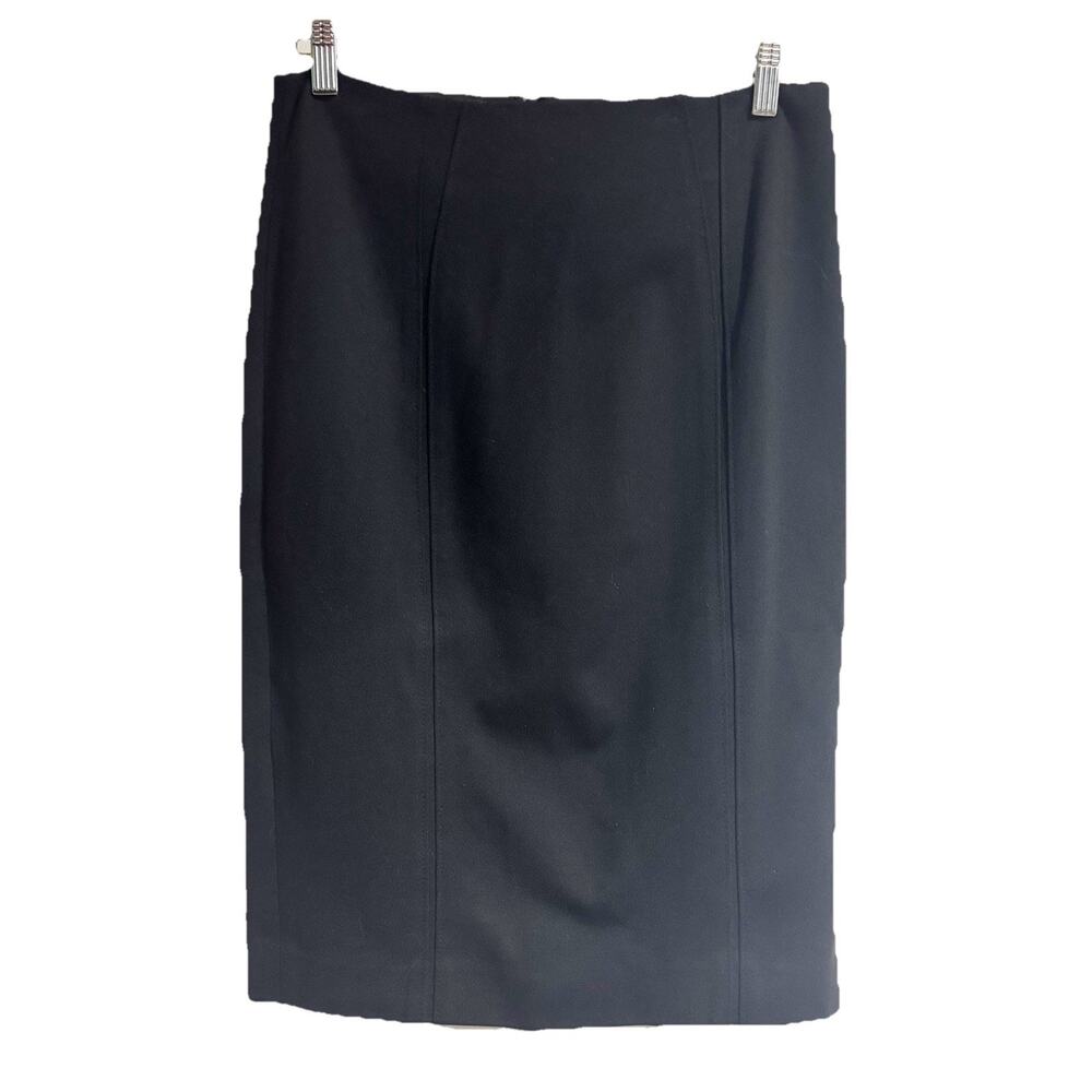 White House Black Market Women 6 Black Skirt Pencil Work Wear Mid Length